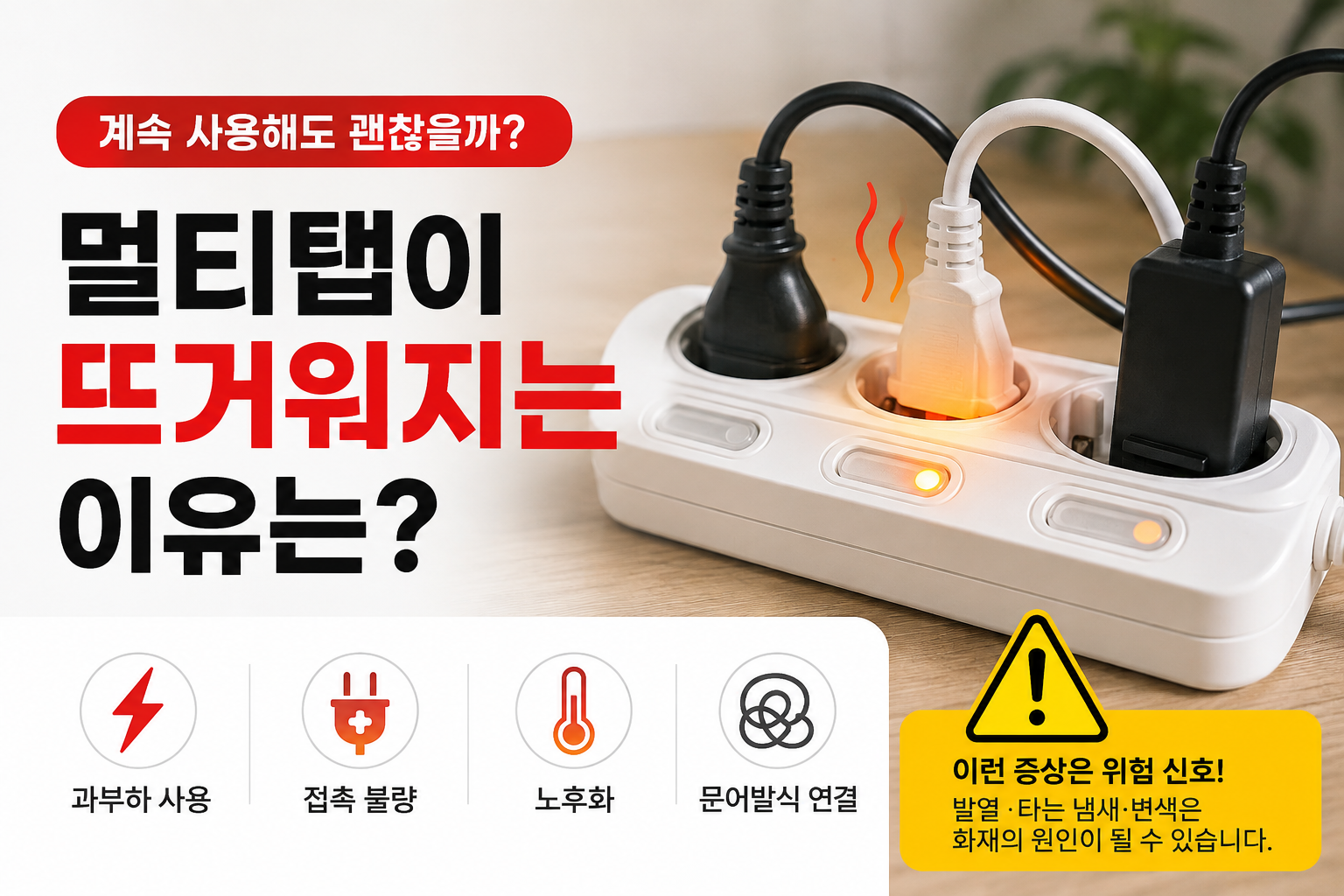 멀티탭이 뜨거워지는 이유는? 계속 사용해도 괜찮을까