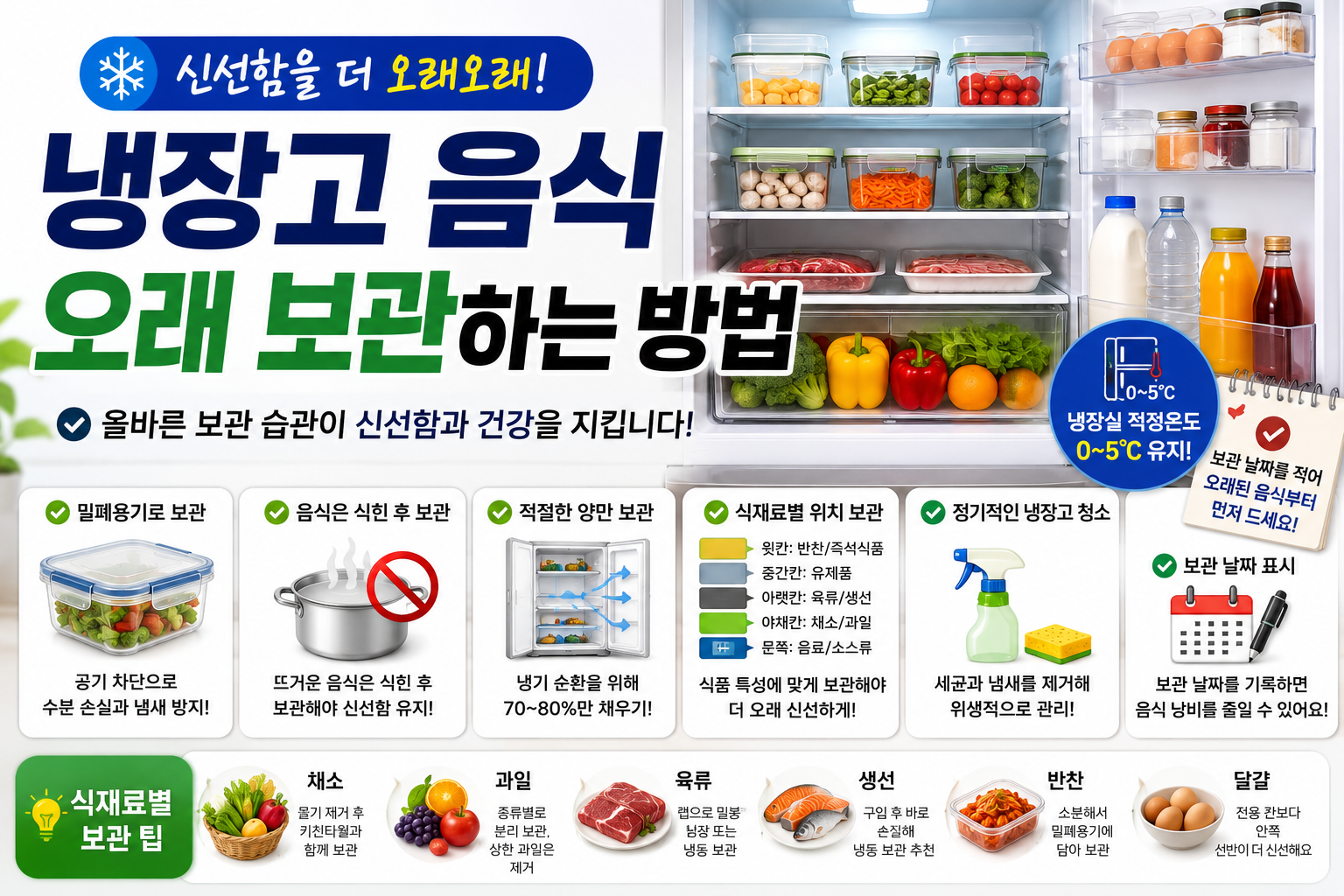 냉장고 음식 오래 보관하는 방법