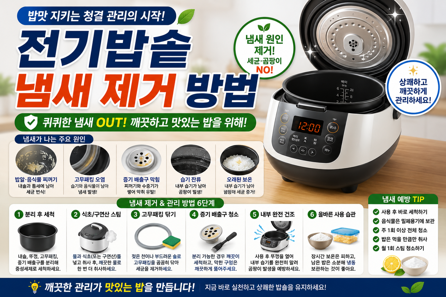 전기밥솥 냄새 제거 방법