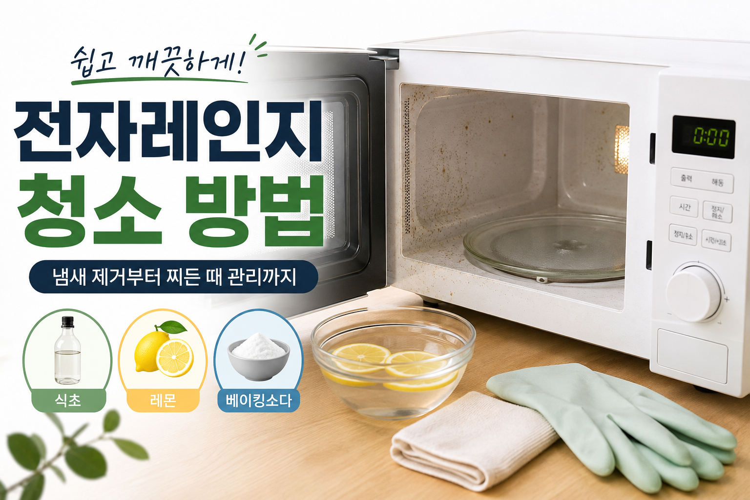 전자레인지 청소하는 가장 쉬운 방법
