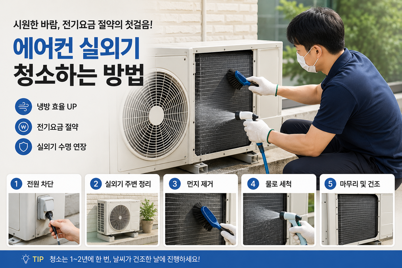 에어컨 실외기 청소하는 방법